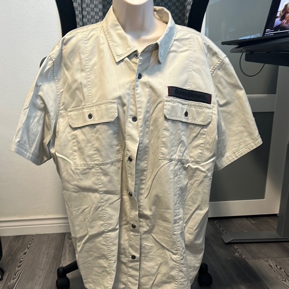 Harley-Davidson Cream Casual Button Down Shirt